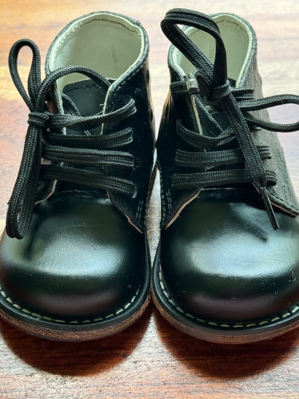 Josmo Baby First Walker Shoes Size 2 Black Lace Up High Top Dress Shoes Unisex